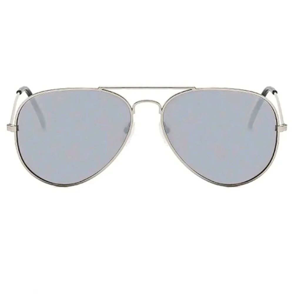 Gray Mirrored Aviator Sunglasses